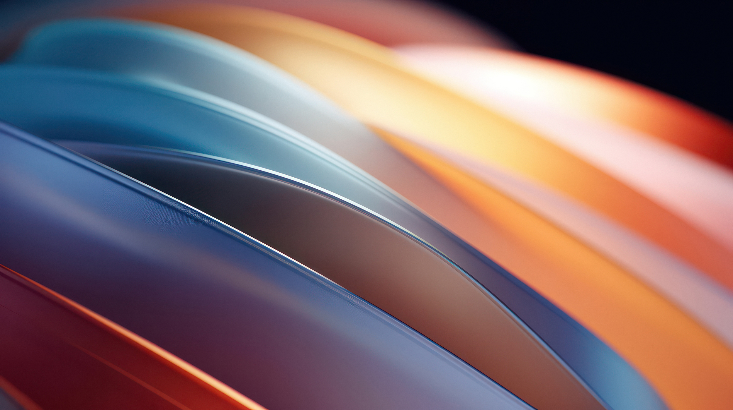 Decorative image made up of coloured lines curving over eachother